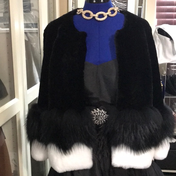 HALSTON HERITAGE Real Fur Lamb Fox Rabbit - Picture 3 of 8